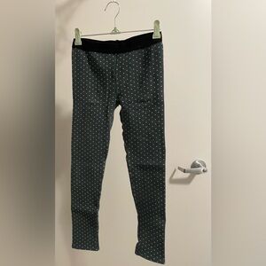 Stylish Green with White Polka Dot Kids Leggings, comfy and streatchy